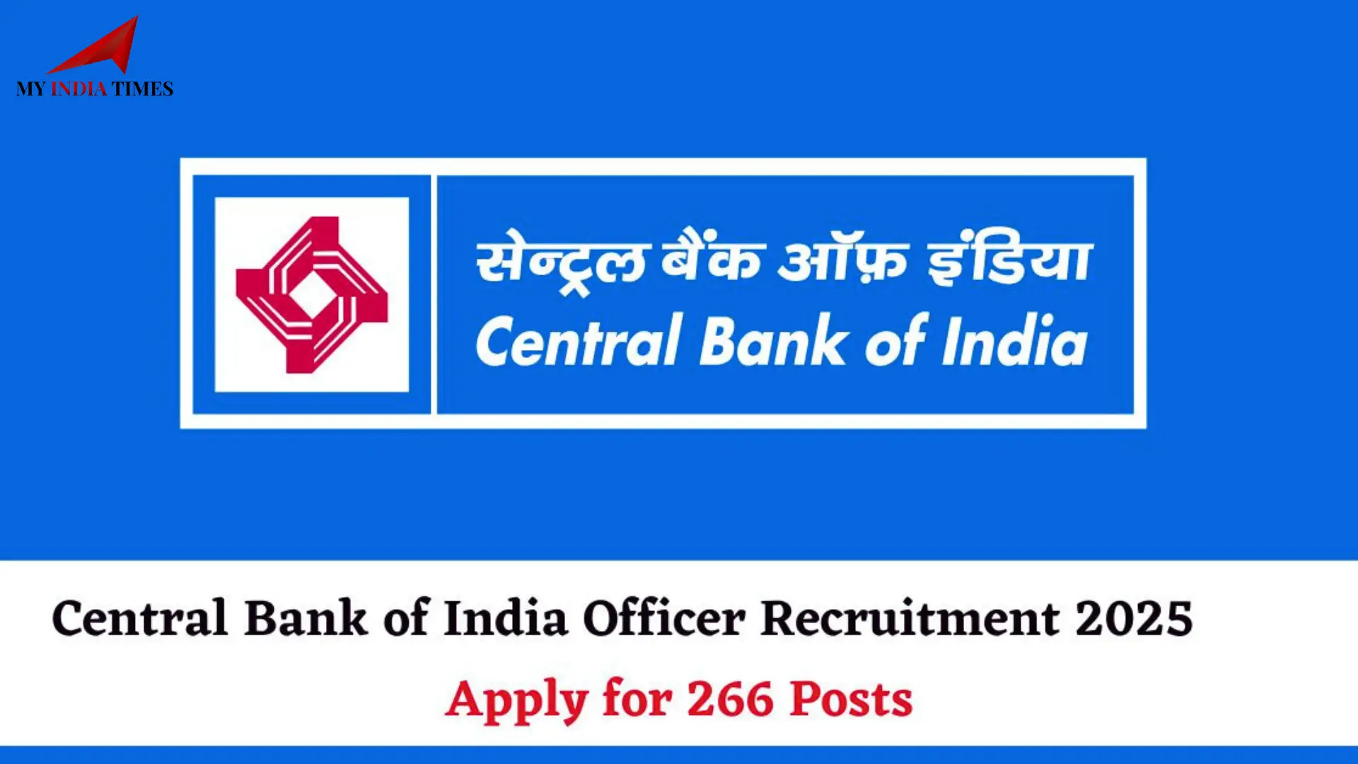 Central Bank of India Officer Recruitment 2025: Apply Now for 266 Zone-Based Officer Positions Across India