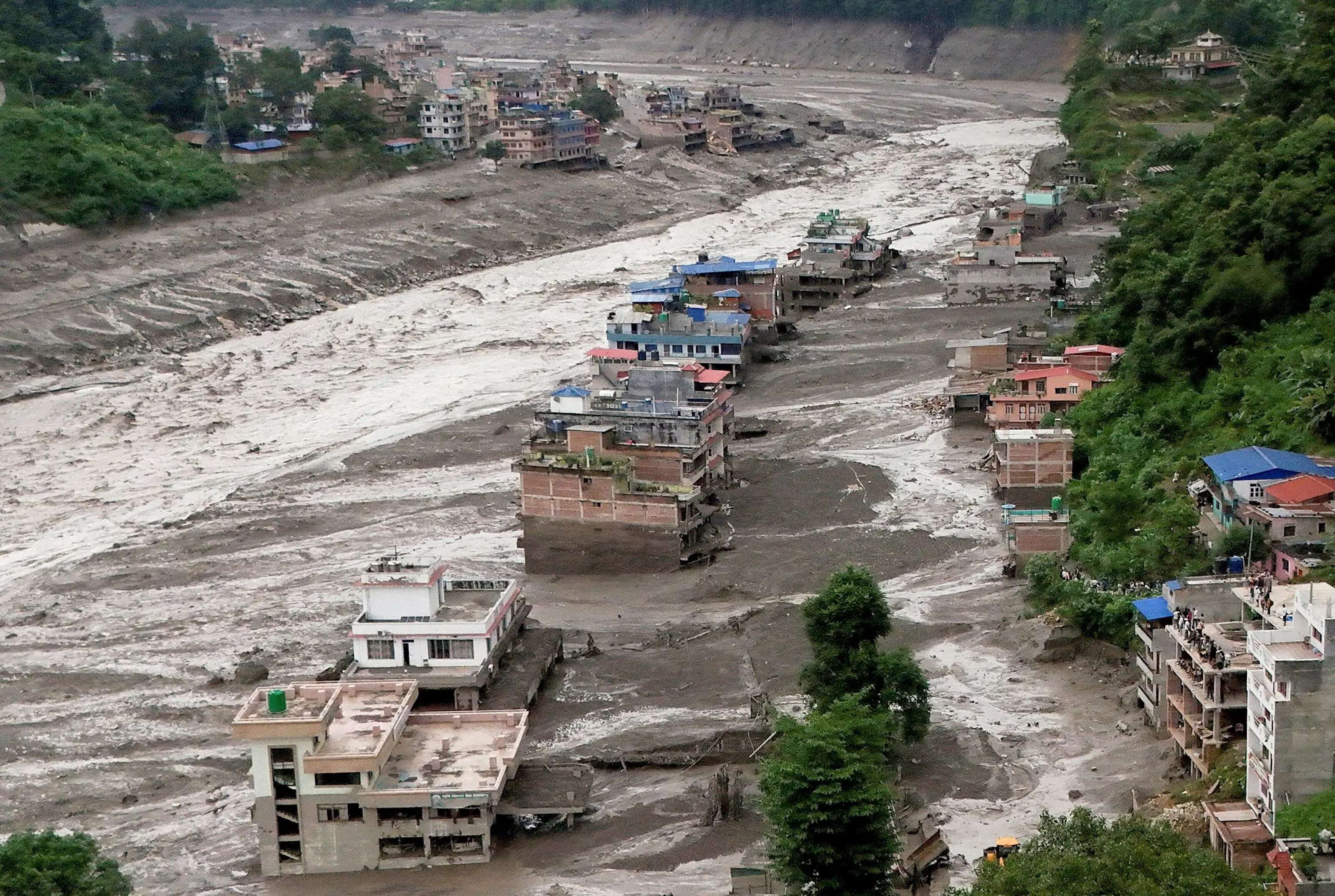 Nepal Floods: Aerial Footage Reveals Massive Destruction as Death Toll Reaches 165