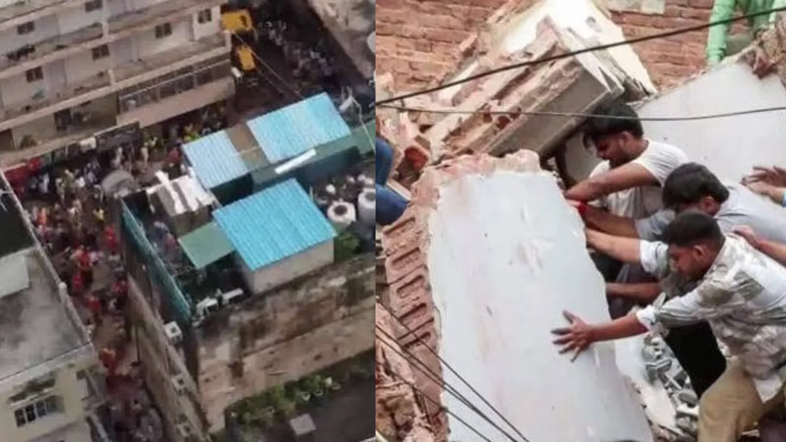 CCTV Captures Narrow Escape as Satya Niketan PG Building Collapses in Delhi