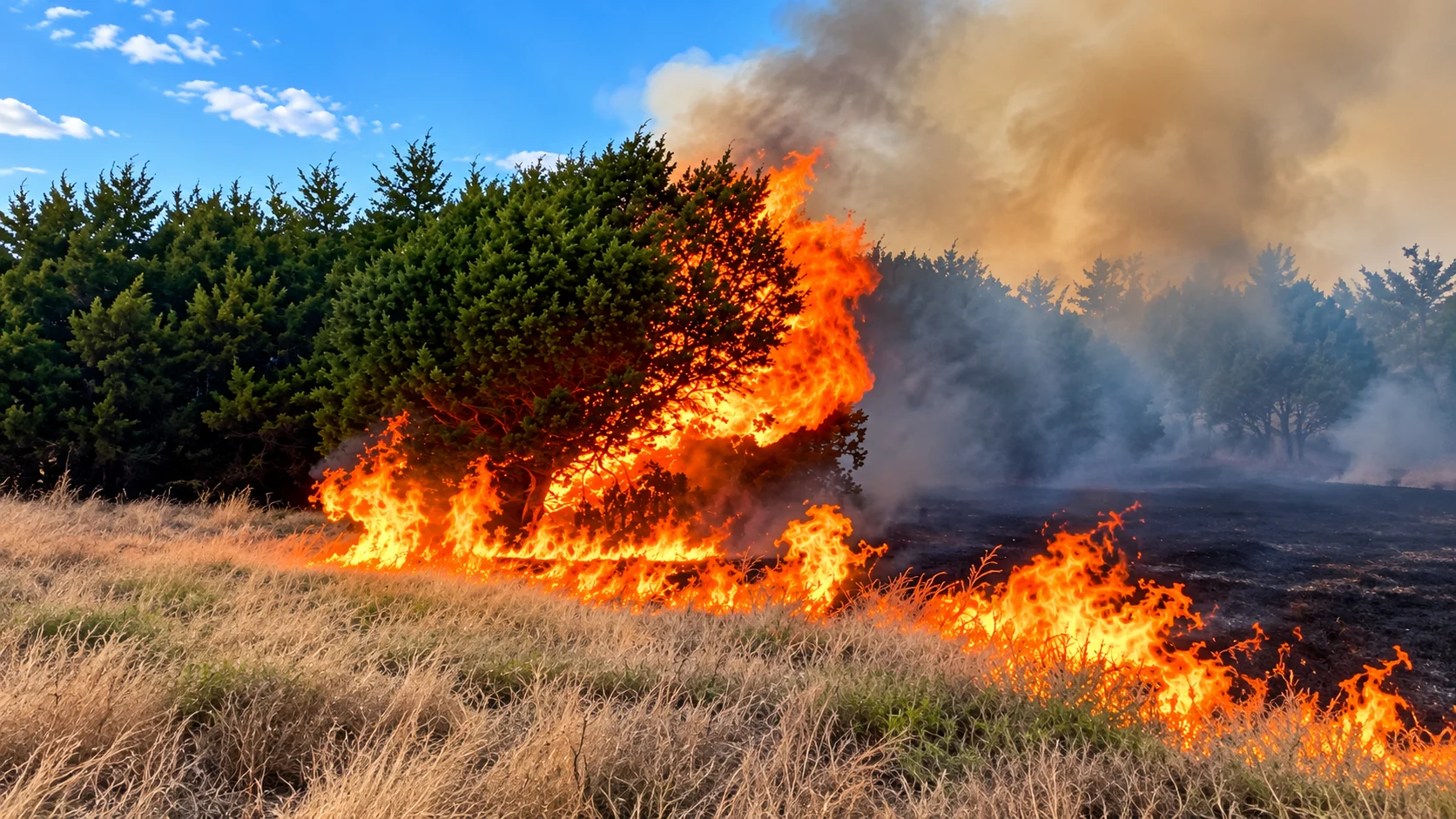 Meridian Hydra Fire: 1,000-acre wildfire triggers evacuation as flames spread in Bosque County, Texas